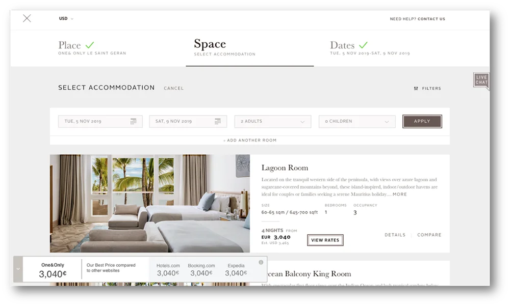 Suggerimenti per la personalizzazione del sito Web per hotel di lusso Esempio 4